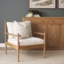 71178 - Danni Beige Fabric Beech Wood Framed Accent Lounge Chair