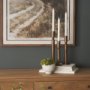 71173 - Declan Antiqued Brass Cast Metal Taper Candle Holder