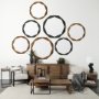69030 - Aramis II 41L x 41H Octagon Black Wood Frame Wall Mirror