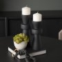 71153 - Odilia Large Smooth Matte Black Metal Geometric Pillar Candle Holder