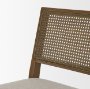 71243 - Reid Framed Brown Cane Cream Fabric Dining Chair