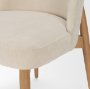 71247 - Abbie Curved Back Oatmeal Fabric Dining Side Chair