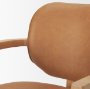 71255 - Carlisle Curved Back Tan Leather Tripod Frame Dining Armchair