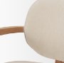 71256 - Carlisle Curved Back Cream Chenille Tripod Frame Dining Armchair