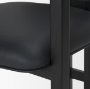 71257 - Carlisle Curved Back Black Leather Tripod Frame Dining Armchair