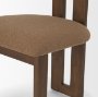 71258 - Tribeca Curve Open Back Mocha Fabric Tripod Frame Dining Chair