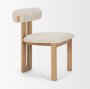 71259 - Tribeca Curve Open Back Cream Chenille Tripod Frame Dining Chair