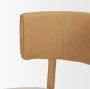71261 - Motley Curved Open Back Cream Fabric and Tan Leather Dining Chair