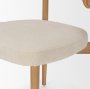 71261 - Motley Curved Open Back Cream Fabric and Tan Leather Dining Chair