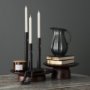 71176 - Anya Matte Black Scalloped Petal Cast Metal Jug