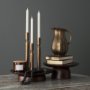 71184 - Sadira Large Mid-Dark Brown Solid Wood Round Riser