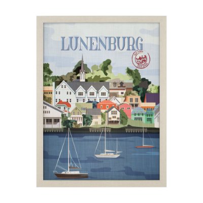 13790 - Lunenburg Go Canada (L) by Mercana Studio a Hand Embellished Decograph Framed Art Print