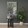 71138-AB - Sonel Matte Black Wood Pedestal Foyer Table