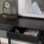 71145 - Grier  60" Black Solid Wood W/ Black Cane Office Desk