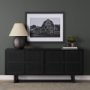 71146 - Grier 72" Black Wood W/ Black Cane Sideboard
