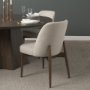 71246 - Abbie Curved Back Oatmeal Fabric Armless Dining Chair