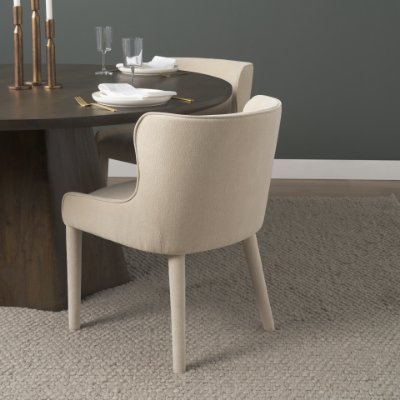 71251 - Nolan Slope Cream Chenille Dining Chair