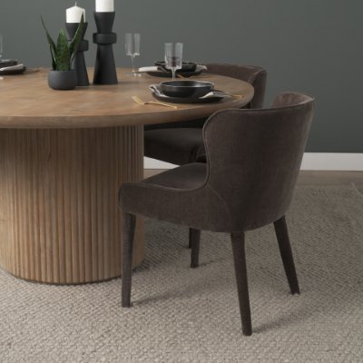71252 - Nolan Slope Charcoal Chenille Dining Chair