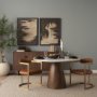 50413V - Hollyfield I Brown Leather Seat Gold Iron Frame Dining Chair