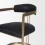 50414V - Hollyfield II Black Leather Seat Gold Iron Frame Dining Chair