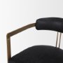 50414V - Hollyfield II Black Leather Seat Gold Iron Frame Dining Chair
