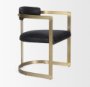 50414V - Hollyfield II Black Leather Seat Gold Iron Frame Dining Chair