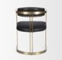 50414V - Hollyfield II Black Leather Seat Gold Iron Frame Dining Chair