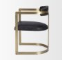 50414V - Hollyfield II Black Leather Seat Gold Iron Frame Dining Chair