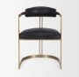 50414V - Hollyfield II Black Leather Seat Gold Iron Frame Dining Chair