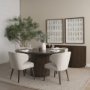 69873-4A1 - Terra Fluted Dining Table - 4 Niles Chairs - Terra Sideboard