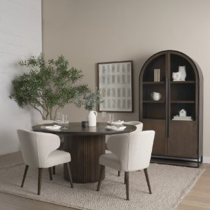 Terra Fluted Dining Table - 4 Niles Chairs - Sloan Cabinet