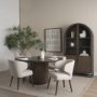 69873-4B2 - Terra Fluted Dining Table - 4 Niles Chairs - Sloan Cabinet