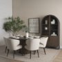 69873-6B2 - Terra Fluted Dining Table - 6 Niles Chairs - Sloan Cabinet