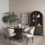 69873-6B2 - Terra Fluted Dining Table - 6 Niles Chairs - Sloan Cabinet