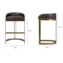 67080V - Hollyfield Charcoal Brown Leather Seat Gold Metal Base Bar Stool