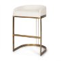 69456V - Hollyfield Cream Fabric Seat W/ Gold Metal Base Bar Stool