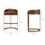 68574V - Hollyfield Cognac Brown Leather Seat Gold Metal Base Bar Stool