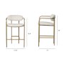 68562V - Parker Cream Fabric Seat Gold Metal Counter Stool