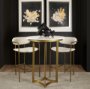 68562V - Parker Cream Fabric Seat Gold Metal Counter Stool