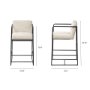 68764V - Stamford 36.5" Light Beige Upholstered Seat w/ Wood Back, Metal Frame Counter Stool