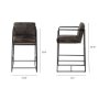68763V - Stamford 36" Total Height Black Leather Seat w/ Wood Back Metal Counter Stool
