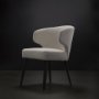 69399V - Niles 20" Seat Height Cream Fabric Seat W/ Dark Brown Wooden Legs Wingback Dining Chair