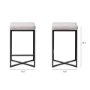 68444V - Frodo 26.5H Seat Height White Fabric Seat Black Metal Base Stool