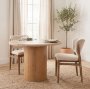69831V - Cline Cream Fabric Upholstered and Light Brown Wood Dining Chair