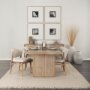 69831V - Cline Cream Fabric Upholstered and Light Brown Wood Dining Chair