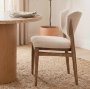 69831V - Cline Cream Fabric Upholstered and Light Brown Wood Dining Chair