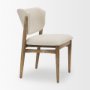 69831V - Cline Cream Fabric Upholstered and Light Brown Wood Dining Chair