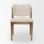 69831V - Cline Cream Fabric Upholstered and Light Brown Wood Dining Chair