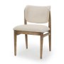 69831V - Cline Cream Fabric Upholstered and Light Brown Wood Dining Chair