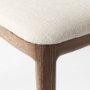 69349V - Clara Light Brown Beech Wood W/ Cream Fabric Seat and Cane Back Armless Dining Chair